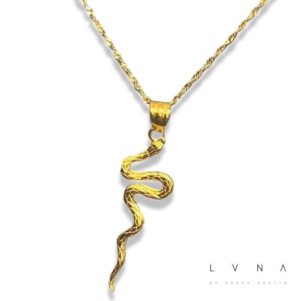 #GOLD2024 | 18K Golden Serpent Necklace Twisted Chain 18” Discount