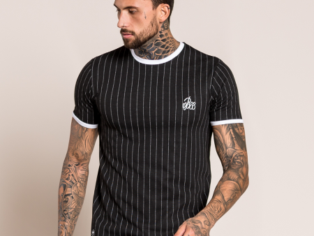 Turo Tee - Black Pinstripe Cheap