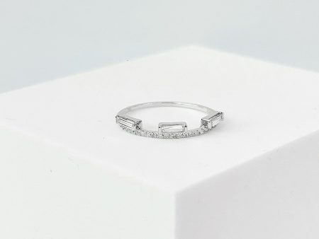 Trinity Baguette Stack Diamond Ring 18kt Online Sale