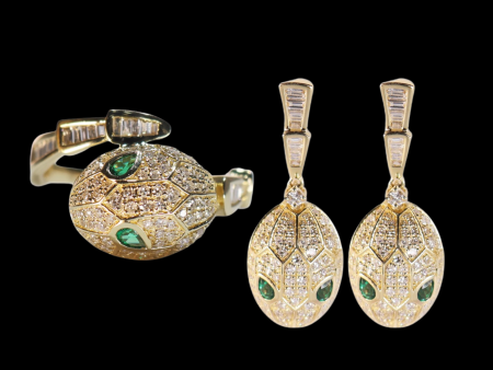 Golden Serpent Diamond Jewelry Set 14kt Online