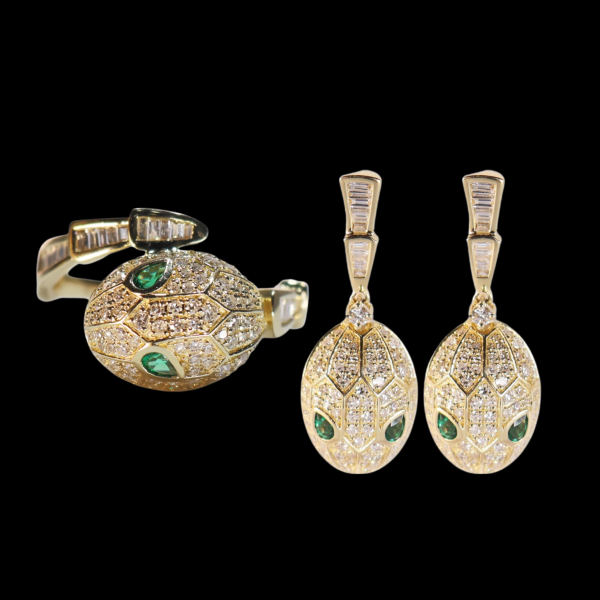 Golden Serpent Diamond Jewelry Set 14kt Online