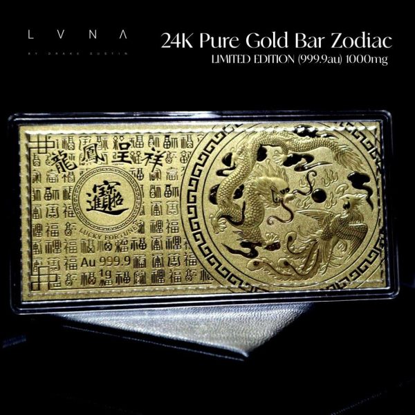 The Vault | 24K Pure Gold Bar Zodiac (999.9au) w  Collector s Silicon Casing on Sale