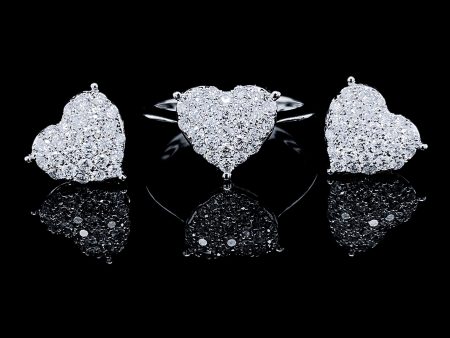 Classic Heart Diamond Jewelry Set 14kt Fashion