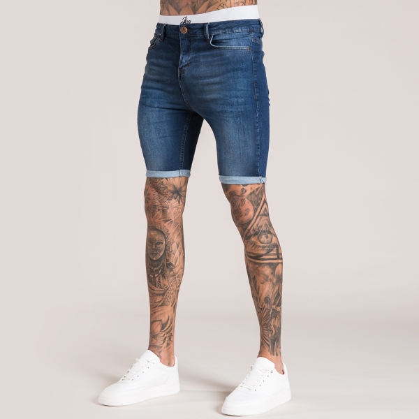 Signature Skinny Stretch Denim Short - Dark Blue Hot on Sale