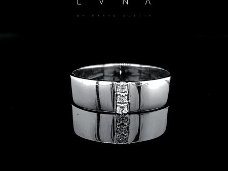 The Vow | Men’s Trinity Diamond Wedding Ring Band 14kt on Sale