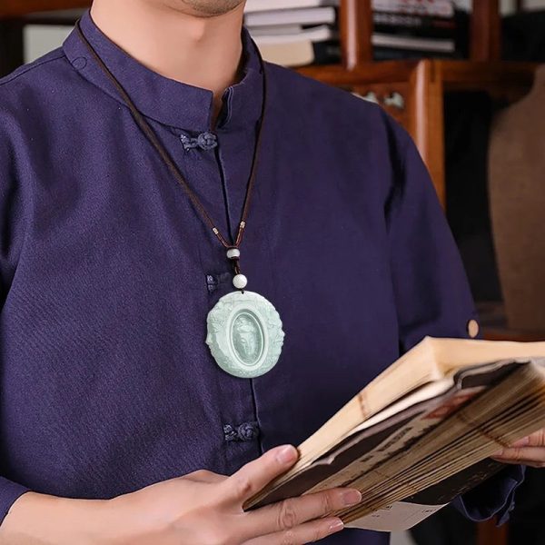 THE VAULT | Natural Buddha Hand Carved Jadeite Necklace Fashion