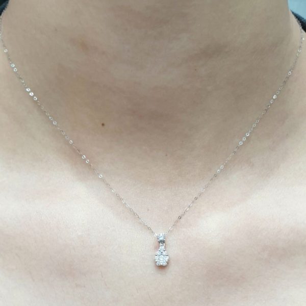 #LVNA2024 | Pear Diamond Paved Diamond Necklace in 16-18” 18kt For Sale