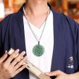 THE VAULT | Genuine Natural Jadeite Hand Carved Circular Necklace For Sale