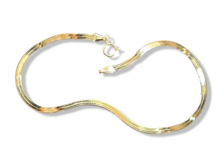 #GOLD2024 | 18K Golden Flat Chain Bracelet on Sale