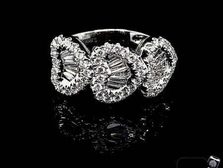 Trio Heart Baguette Diamont Ring 14kt Fashion