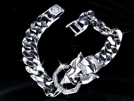 Editor’s Pick | LVNA Signatures™️ Trillion Cut Center Men’s Panther Diamond Bracelet 14kt Online Hot Sale