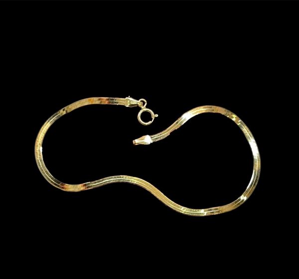 #GOLD2024 | 18K Golden Flat Chain Bracelet on Sale