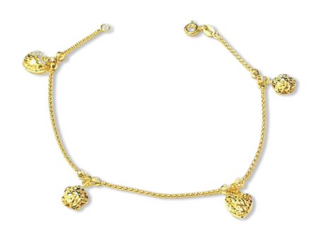 #GOLD2024 | 18K Golden Floral Heart Station Bracelet Sale