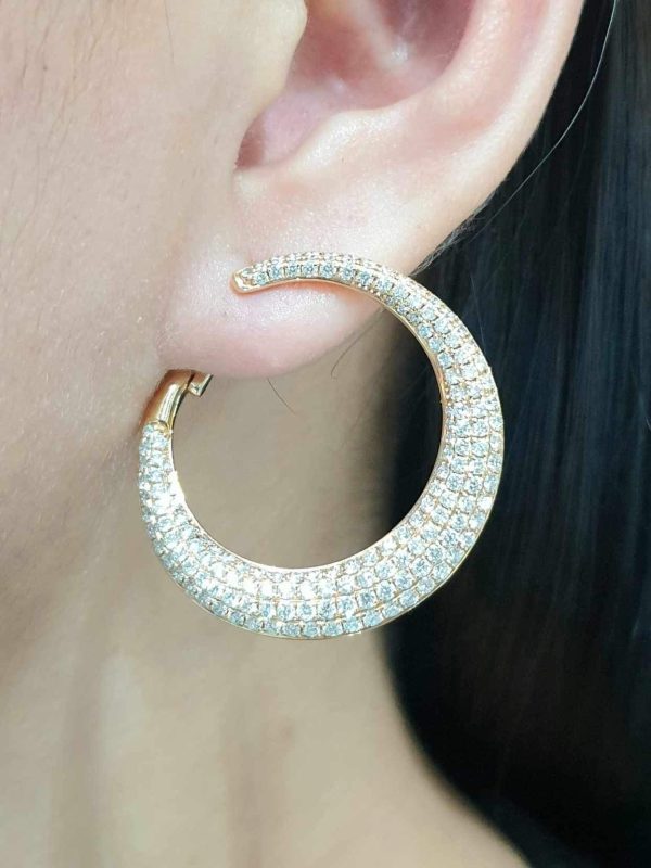 The Ivana Golden Crescent Moon Diamond Earrings 18kt | Editor’s Pick For Cheap