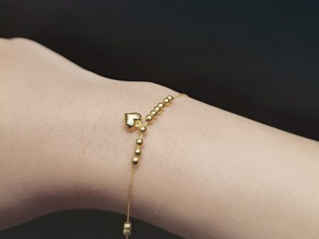 #GOLD2024 | 18K Golden Heart Running Ball Bracelet Online Hot Sale