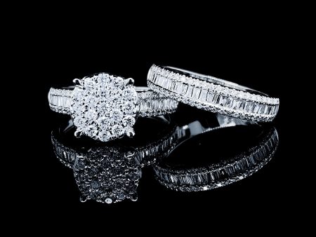 PREORDER | Round Paved Band Twin Pair Diamond Ring 14kt Cheap