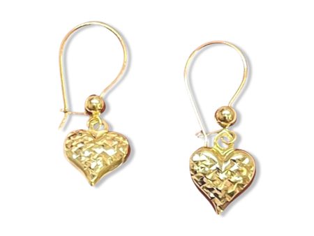 #GOLD2024 | 18K Golden Heart Dangling Earrings Online Sale