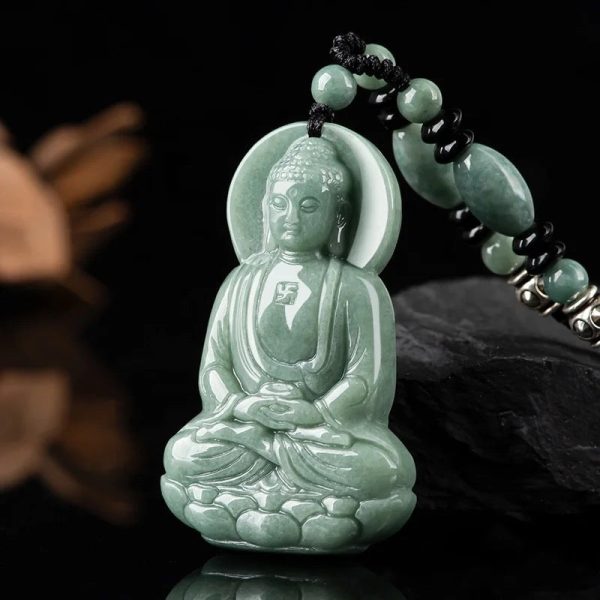 THE VAULT | Genuine Natural Jadeite Buddha Necklace For Sale