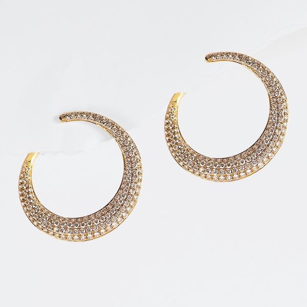 The Ivana Golden Crescent Moon Diamond Earrings 18kt | Editor’s Pick For Cheap