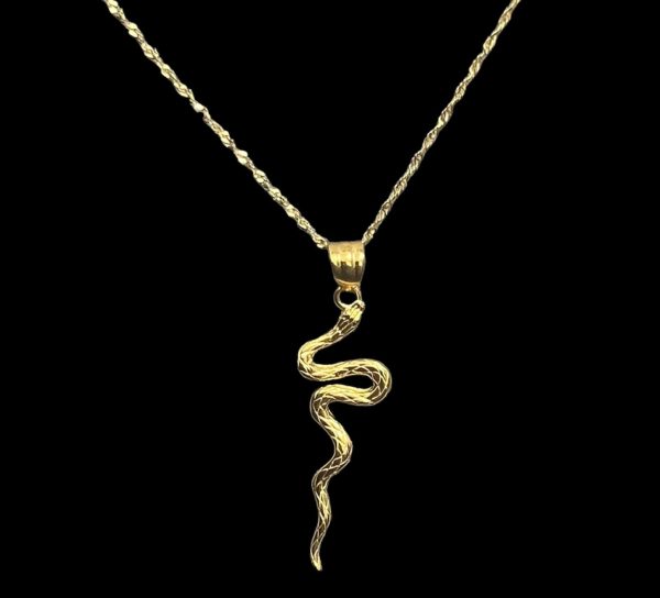 #GOLD2024 | 18K Golden Serpent Necklace Twisted Chain 18” Discount