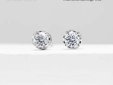 0.80cts I I1-I2 Round Solitaire Stud Diamond Earrings 18kt Discount