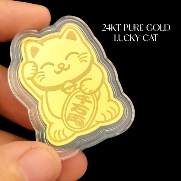 THE VAULT |24K Pure Gold Lucky Cat (999.9au) w  Silicon Case Fashion