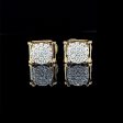 Golden Classic Round Cathedral Stud Diamond Earrings 14kt on Sale