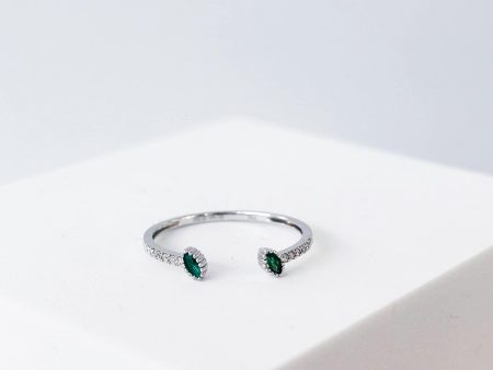 Twin Marquise Green Diamond Ring 18kt Online Hot Sale