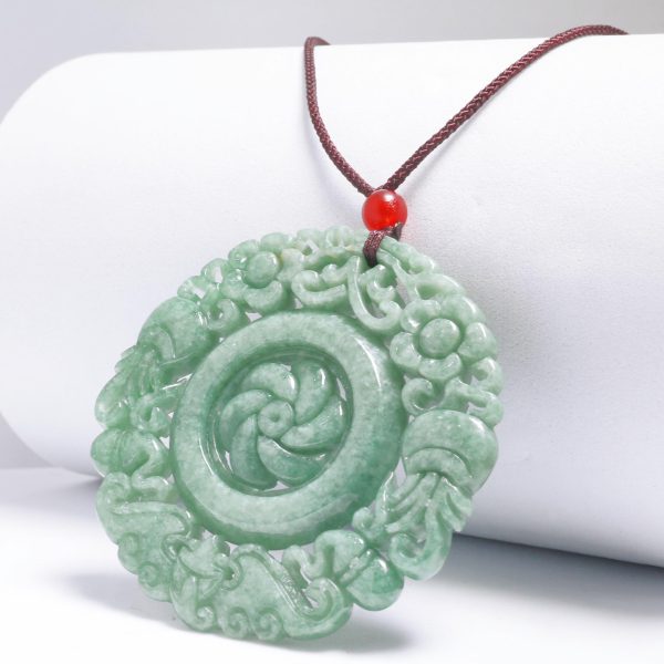 THE VAULT | Genuine Natural Jadeite Circular Pendant Necklace Cheap