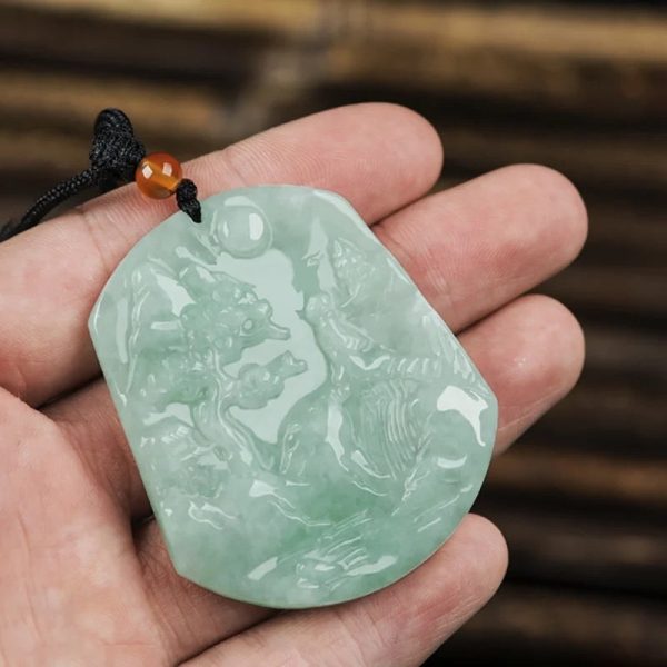 THE VAULT | Genuine Natural Myanmar Hand Carved Jadeite Necklace Online Sale