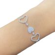 Twin Hearts Link Studded Diamond Bracelet 14kt Discount