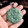 THE VAULT | Genuine Natural Jadeite Hand Carved Circular Necklace For Sale