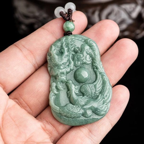 THE VAULT | Genuine Natural Long Pai Hand Carved Jadeite Necklace Online Sale