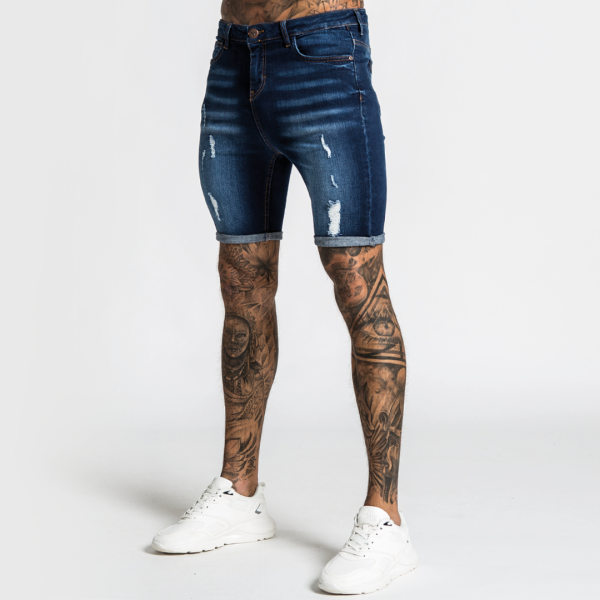 Luca Skinny Stretch Short - Distressed Blue Supply