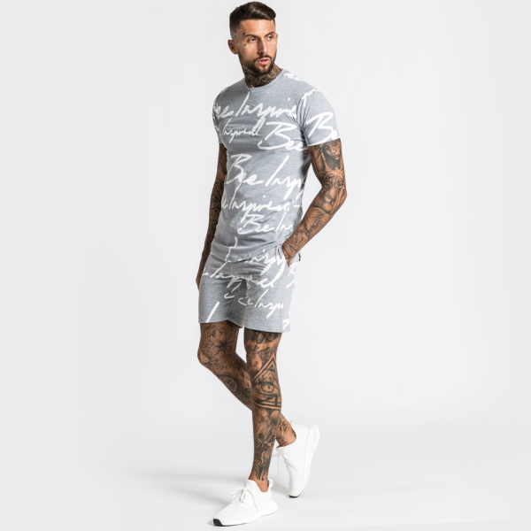 Script Tee - Grey Hot on Sale