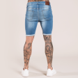 Thiago Skinny Stretch Denim Short - Light Blue Online now