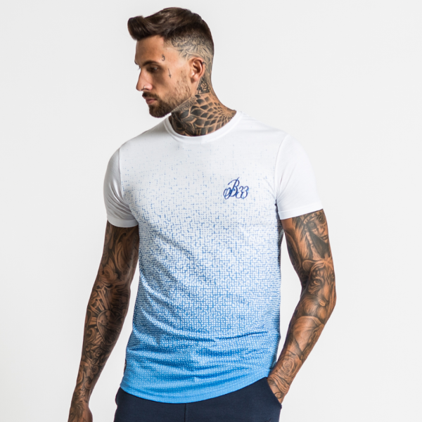 Basco Tee - White Blue For Cheap