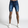 Luca Skinny Stretch Short - Distressed Blue Supply