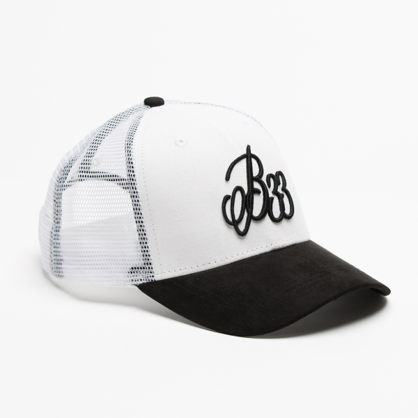 B33 Cap - White Black Fashion