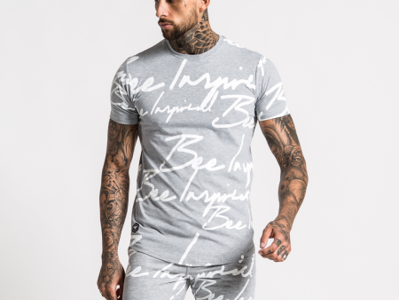 Script Tee - Grey Hot on Sale