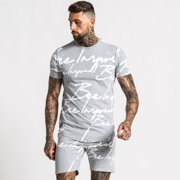 Script Tee - Grey Hot on Sale